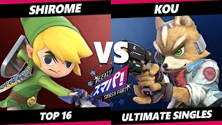 Sumapa 187 - Shirome (Toon Link) Vs. Kou (Fox) Smash Ultimate - SSBU