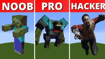 Pixel Art (NOOB vs PRO vs HACKER) Zombie in Minecraft