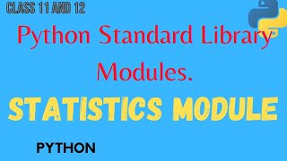 #Statistics Module in #python | CBSE | NCERT concepts