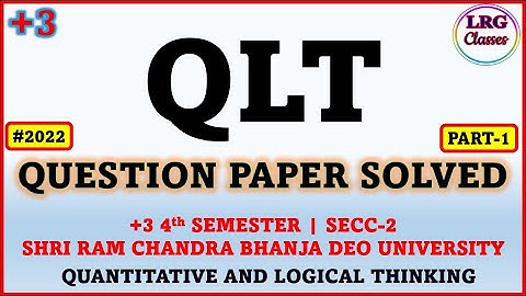 QLT 1 MARK QUESTIONS | SRI RAM CHANDR BHANJA DEO UNIVERSITY | PART-1