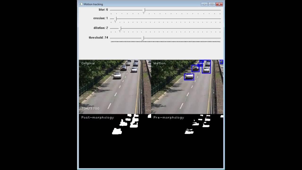 Foreground detection with MOG2 (Highway) - YouTube