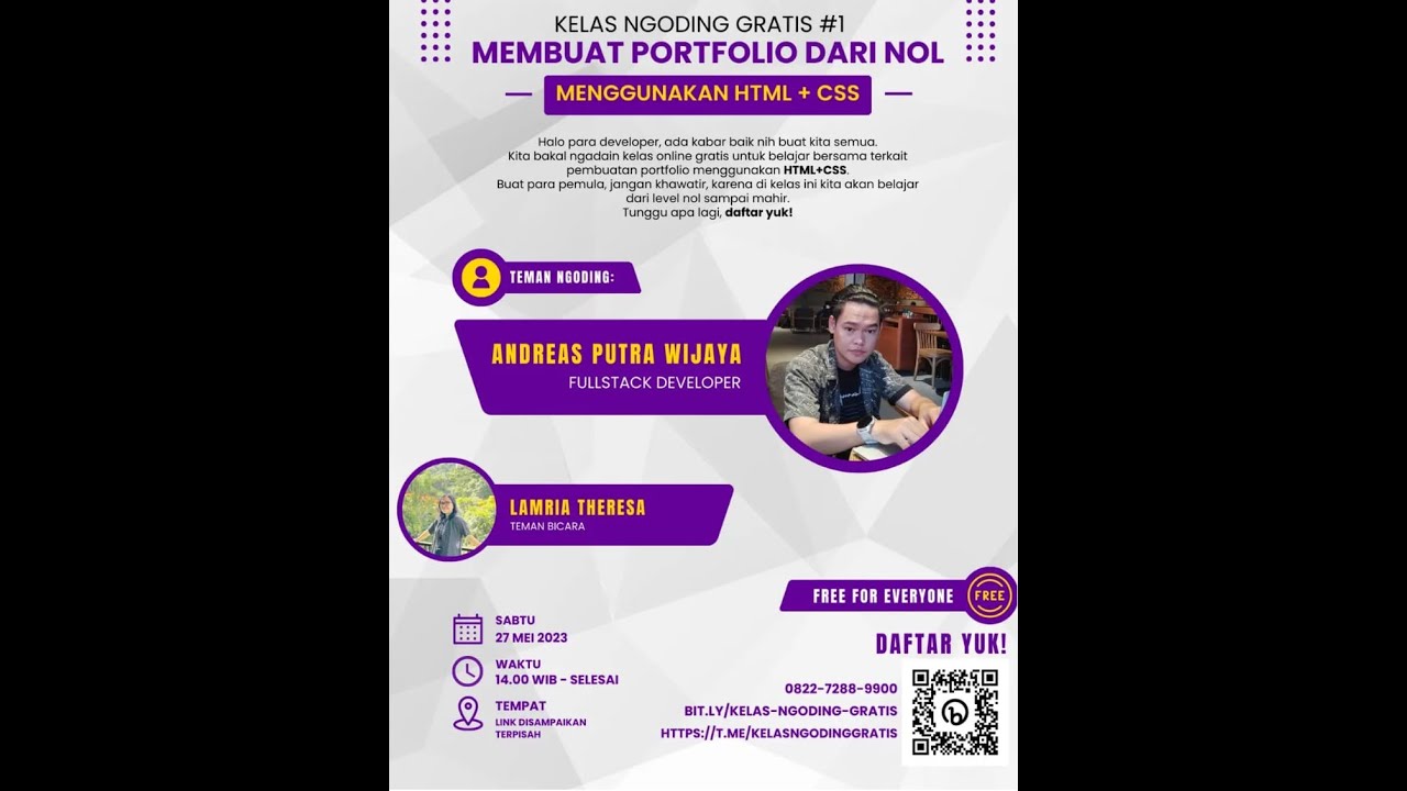 Kelas Ngoding Gratis #1 Membuat Portfolio dari Nol Menggunakan HTML+CSS ...