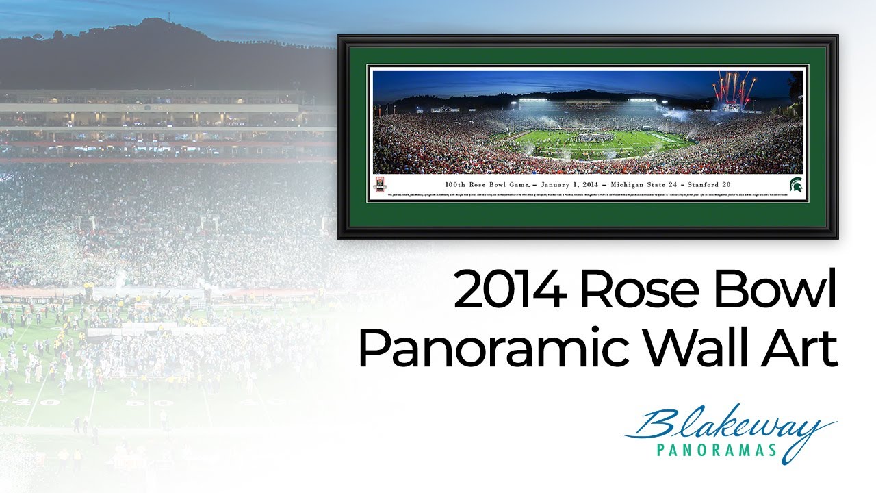 2014 Rose Bowl Panoramic Poster Michigan State Spartans
