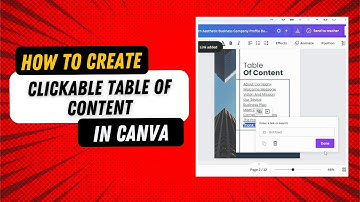 How To Create Clickable Table Of Content In Canva