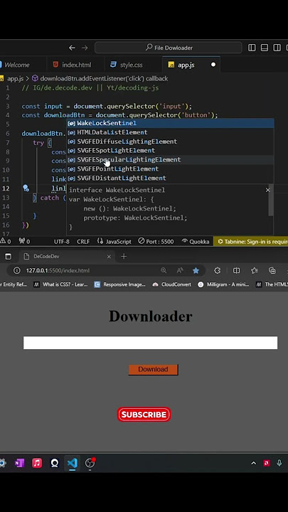 URL Downloader with HTML and JS #html5 #coding #javascript