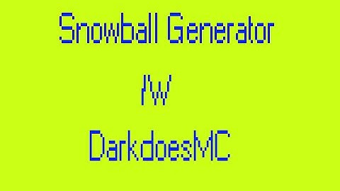 How to build a Snowball Generator