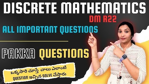Discrete Mathematics R22 Most important Questions Available | DM Damsure Questions with Solutions |