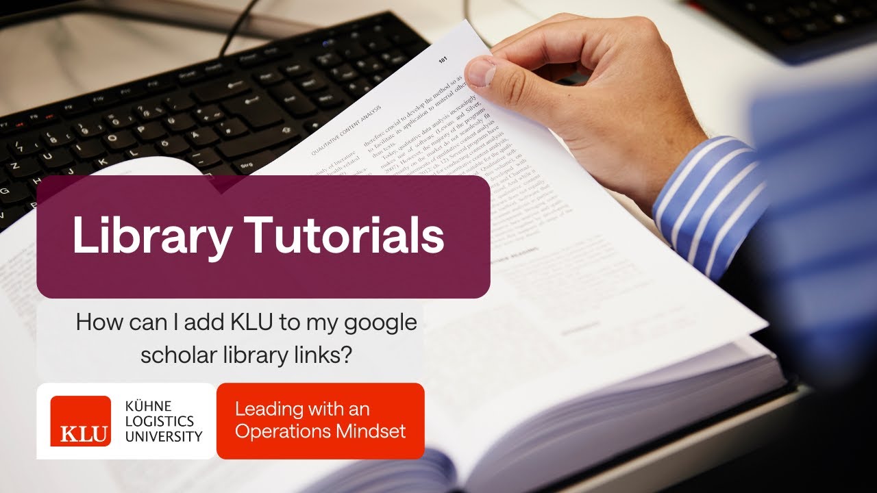 How can I add KLU to my google scholar library links? - YouTube