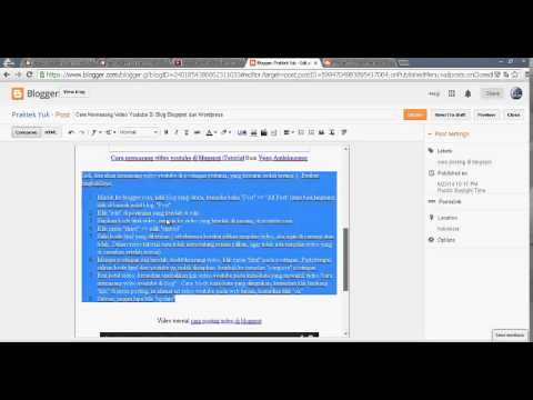Video: Cara Mengedit Posting Blog