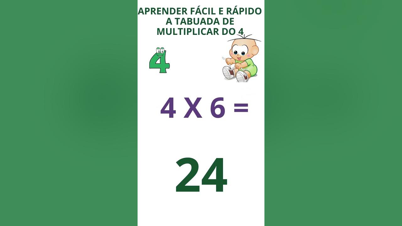 Tabuada do 4║Ouvindo e Aprendendo a tabuada de Multiplicação por