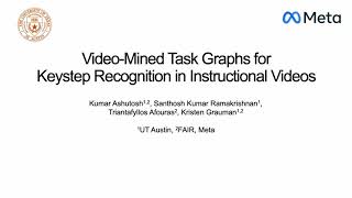 [NeurIPS 2023] Video-Mined Task Graphs for Keystep Recognition in Instructional Videos