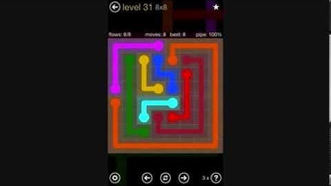 FLOW FREE - Regular Pack -  8x8 Mania Solutions for All levels