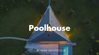 Extraordinary Triangle Poolhouse Balancing On 3 Columns