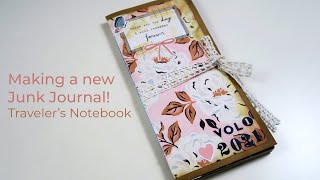 How to make a Traveler's Notebook Junk Journal | Tutorial | Using Flow Magazine & Crate Paper