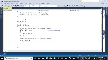 Array - Getting the minimum and maximum element in an array