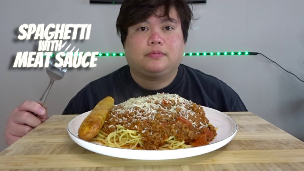 Spaghetti with Meat Sauce Mukbang YouTube