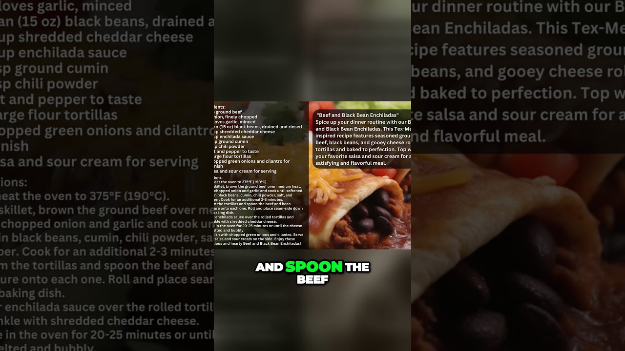 Delicious Beef and Bean Enchiladas  A Flavorful Mexican Delight!  