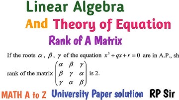 Roots alpha, beta, gamma  of the equation x^3+qx+r=0 are in AP, show that rank of the matrix is 2.