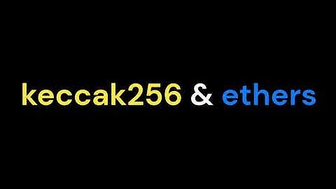 keccak256 and ethers