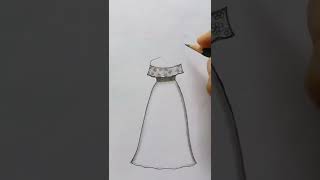 How to draw a girl with beautiful dress || easy way to draw a girl with beautiful dress screenshot 5