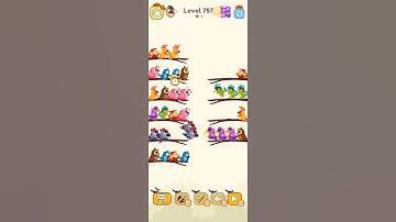 Bird sort color game level 757 #games #leveldesign #gamedesign #gameartdesign #gameenvironment