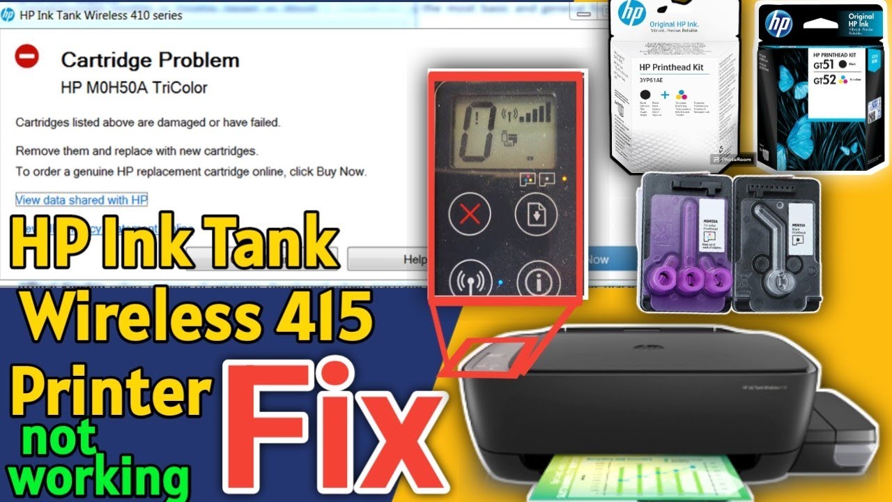 HP Ink Tank Wireless 415 Printer: How to Fix Printhead Cartridge