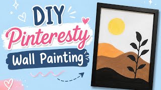 🌸 DIY Pinteresty Wall Painting | Easy Aesthetic Wall Decor Idea 🎨✨