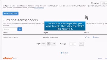 cPanel: How to Edit an Autoresponder