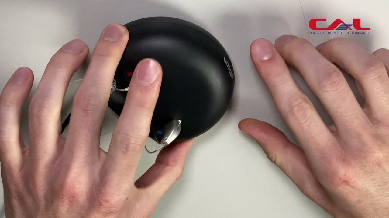 Come accendere e ricaricare l'apparecchio acustico, regolarne il volume e cambiare programma.