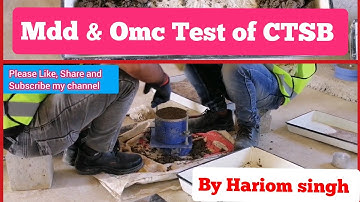 How to do CTSB MD & OMC Test #civilengineering#quality