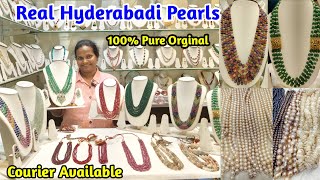 Charminar Pearls Shopping | 100% pure pearls | with price | beads jewellery collection|