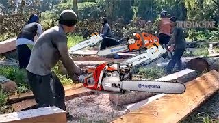 Synchronise chainsaw cutting lumber along the provincial road of Maragusan, Davao, Philippines. by TIME MACHINE 59,278 views 5 years ago 4 minutes, 56 seconds