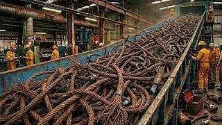 The Fascinating Process of Turning Broken Elevator Cables Into Brand-New Steel Wires