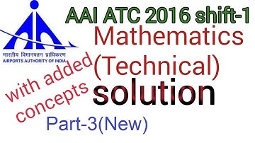 AAI ATC 2016 SHIFT 1 SOLUTION|| AAI ATC PAPER