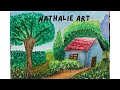 Simple watercolor countryside painting for beginners