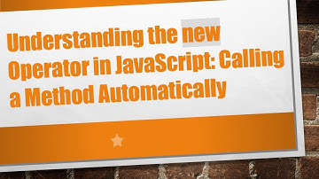 Understanding the new Operator in JavaScript: Calling a Method Automatically