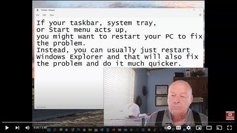 Restarting Explorer.exe to fix taskbar, system tray and Start menu