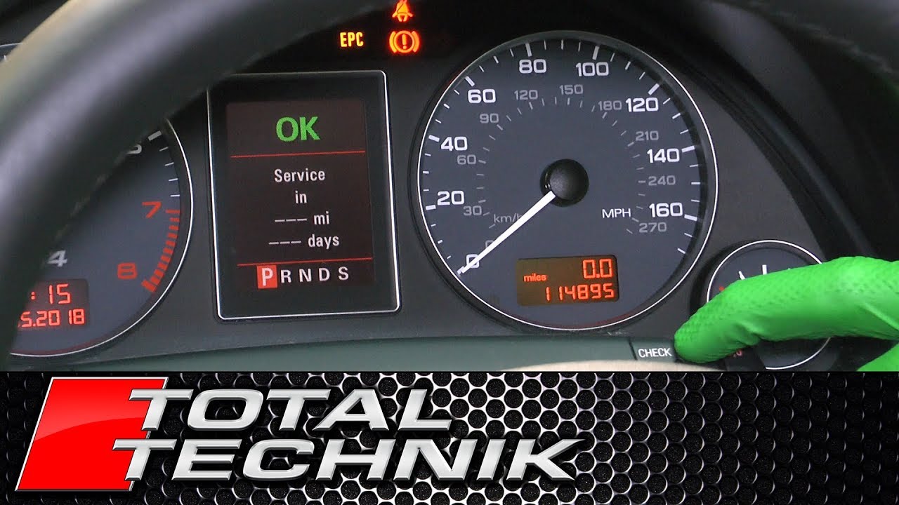 How to Reset the Service Indicator Light - Audi A4 RS4 - B6 B7 - 2001-2008 TOTAL TECHNIK - YouTube