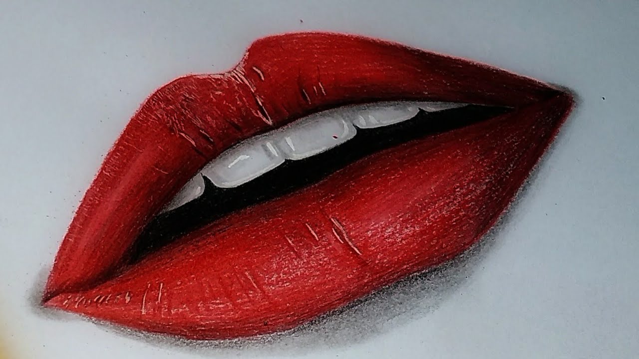 lips drawing, lips, red lips, femel lips, girl lips, cute lips, ...