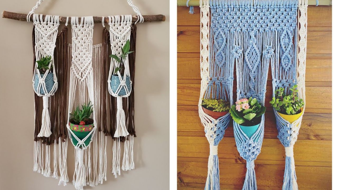 Top most stylish and trendy collection of Macrame multi Wall Plant Hangers decorations