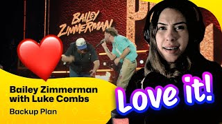 Reaction ▷  Bailey Zimmerman with Luke Combs - Backup Plan