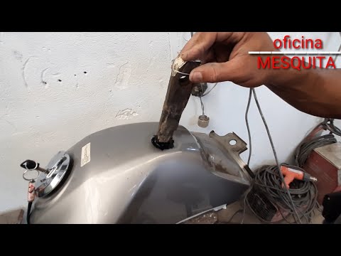 Como desamassar tanque de moto