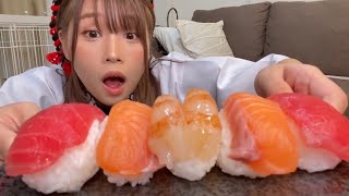 【手作り】美味すぎ！大人しく家で1人で初お寿司握りました！！