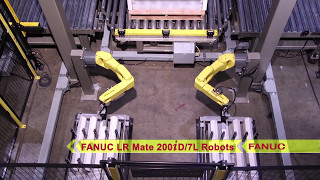 Dual Case Robotic Palletizing System with Corner Board Stretch Wrapper  Kaufman Engineered Systems