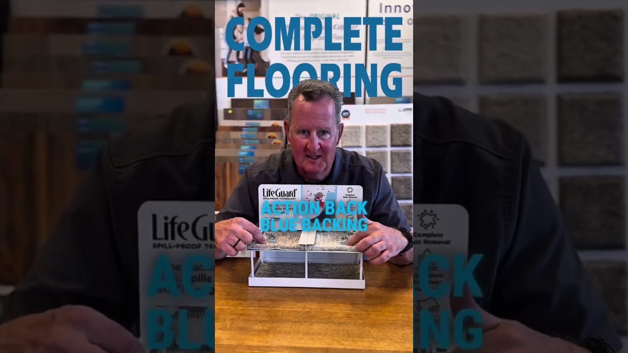 Waterproof Carpet Demo | Blue Backing with LifeGuard Spill Protection at Complete Flooring Tucson