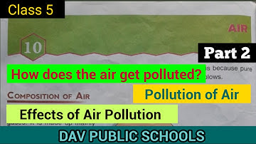 DAV Class 5 science chapter 10 air part 2 pollution of air, effects of air pollution