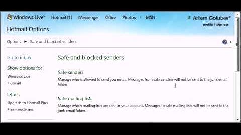 Whitelist in hotmail