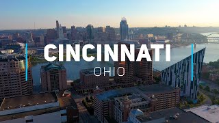 Cincinnati At Night 4k, Ohio Cincinnati, Drone Film From Above, A Travel Tour UHD