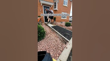 Porcelain path install start to finish ⚒️ #landscaper #construction #patio #diy #shorts #subscribe