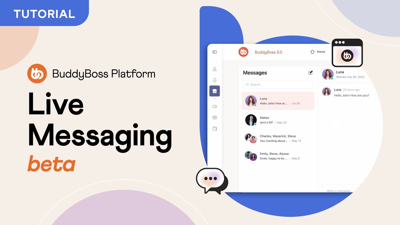 Live messages. BUDDYBOSS Theme.